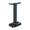 BASE SOPORTE STAND AURICULARES GAMER LUCES LED RGB + 2 USB