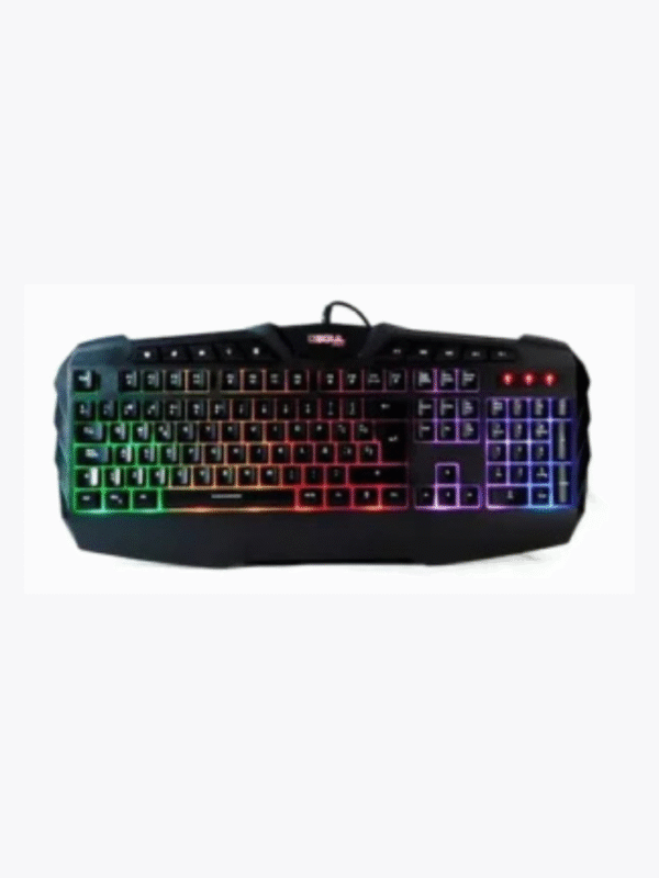 TECLADO GAMER SOUL XK700 RETROILUMINADO LUCES LED
