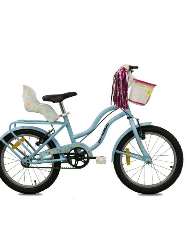 BICICLETA DE NENA STARS RODADO 16 CELESTE Y BLANCO