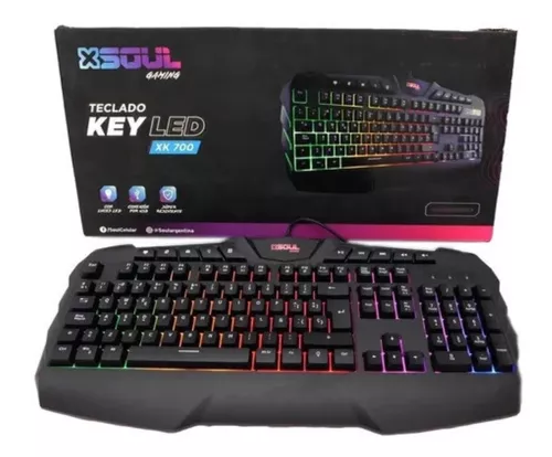 TECLADO GAMER SOUL XK700 RETROILUMINADO LUCES LED