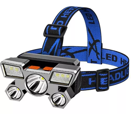 LINTERNA VINCHA MINERA LUZ RECARGABLE 9 LED CABLE USB