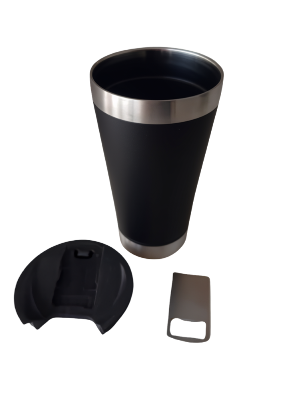 VASO BEER PINT DE CERVEZA  473ML C/TAPA + ABRIDOR