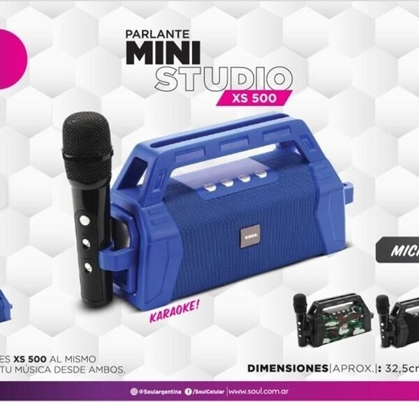 PARLANTE BLUETOOTH MICRÓFONO INALAMBRICO SOUL XS 500 KARAOKE