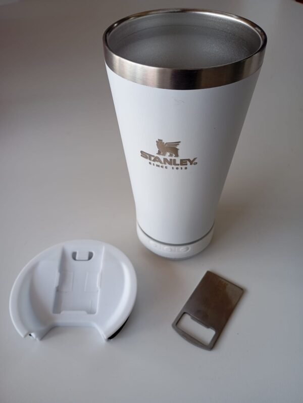 VASO SIMIL STANLEY BEER PINT DE CERVEZA  473ML C/TAPA + ABRIDOR