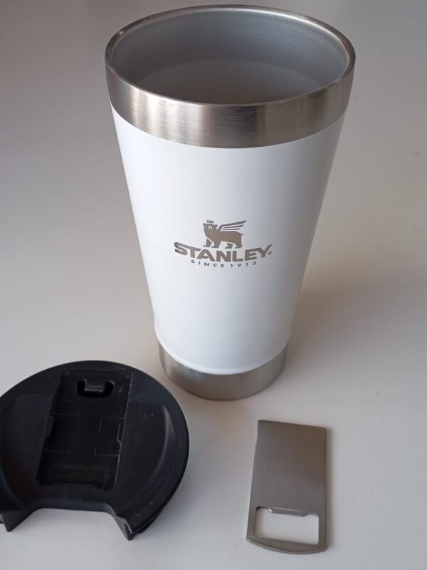 VASO SIMIL STANLEY BEER PINT DE CERVEZA  473ML C/TAPA + ABRIDOR