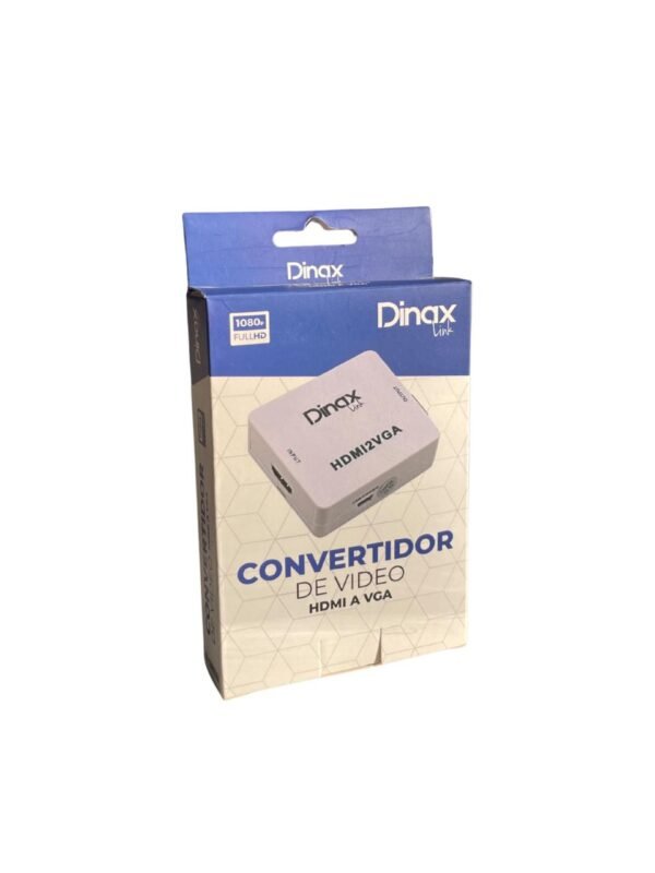 ADAPTADOR CONVERTIDOR DE VIDEO HDMI A VGA 1080P FULL HD DINAX DXCONV2VGA