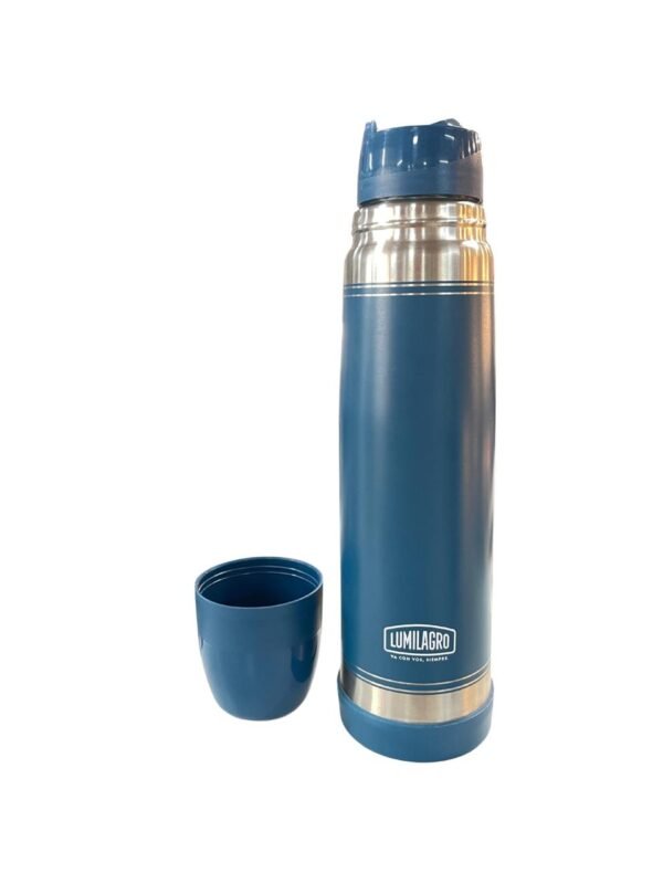 TERMO DE ACERO LUMINOX AZUL 1L LUMILAGRO