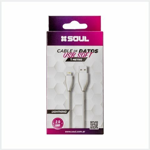 CABLE DE DATOS USB SOFT 1 METRO LIGHTNING 2.0 AMP