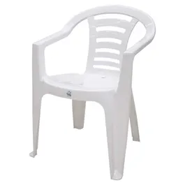 SILLA PLÁSTICA BLANCA CON APOYA BRAZOS HOME PRO