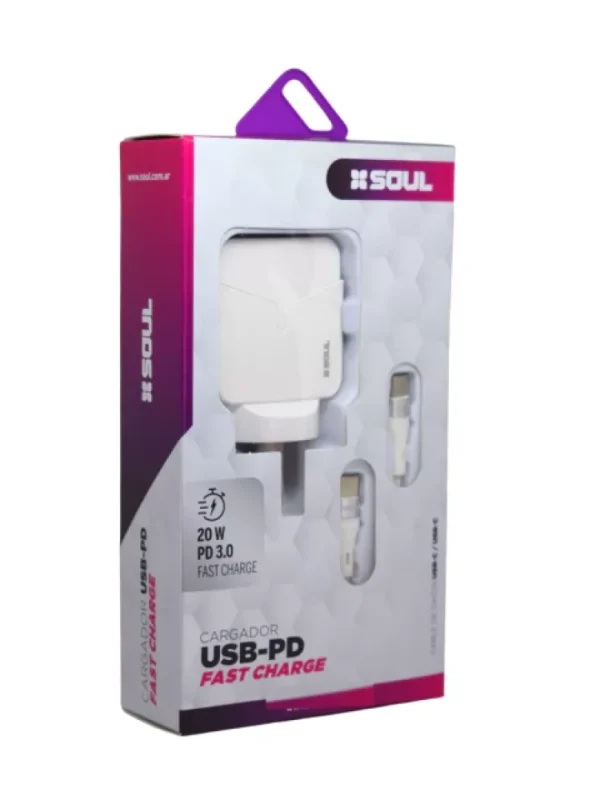 CARGADOR SOUL FAST CHARGE USB-C USB-C