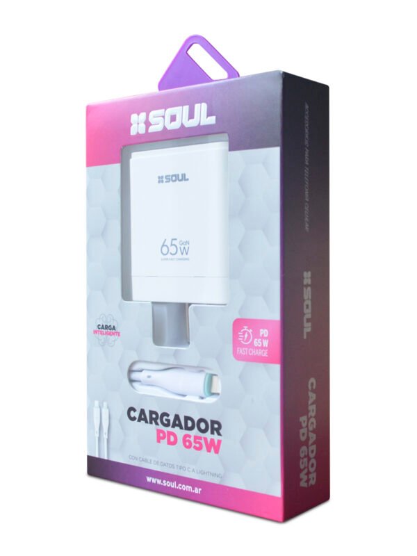 CARGADOR SOUL 65W FAST CHARGE USB + PD CABLE C PARA IPHONE AGREGAR A FAVORITOS