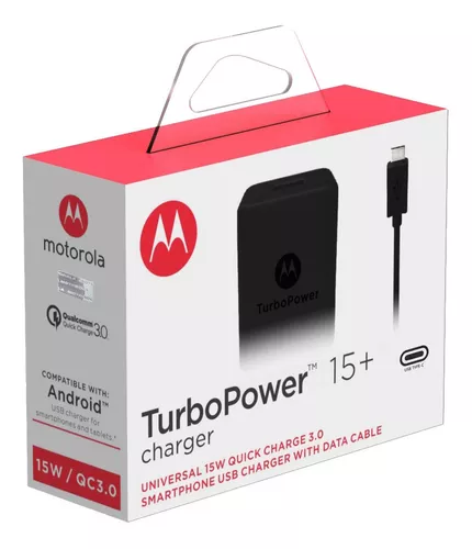 CARGADOR MOTOROLA TIPO C ORIGINAL TURBO 15+ CARGA RÁPIDA