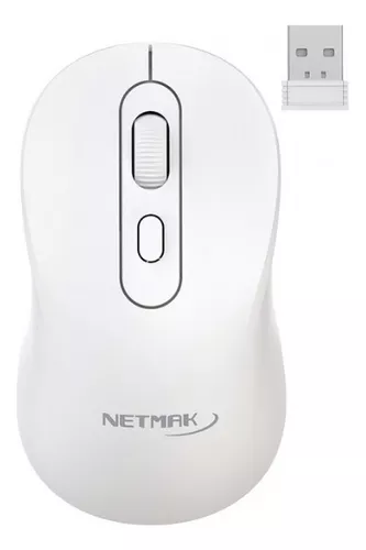 MOUSE INALÁMBRICO NETMAK NM-M640-BK BLANCO USB + BT 1600 DPI