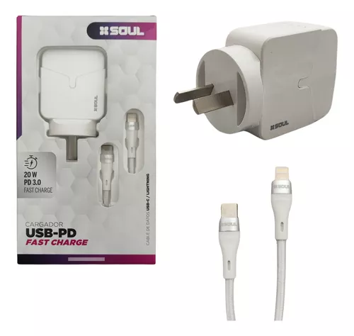 CARGADOR SOUL ORIGINAL PARA CELULAR IPHONE  20W CARGA RÁPIDA