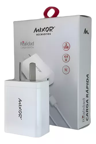CARGADOR CARGA RÁPIDA CON 2 USB Y CABLE TC DE 4.4 A