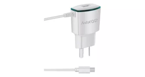 CARGADOR RÁPIDO 220 2.1A CON CABLE V8 + 1 USB "MIXOR"
