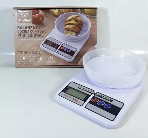 BALANZA DE COCINA ELECTRÓNICA CON BOWL DIGITAL 10KG