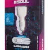 CARGADOR AUTO SOUL USB + PD + CABLE MICRO USB  CARGA RÁPIDA