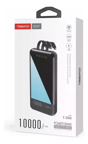 CARGADOR PORTÁTIL POWER BANK 10000 MAH REALES 3 EN 1