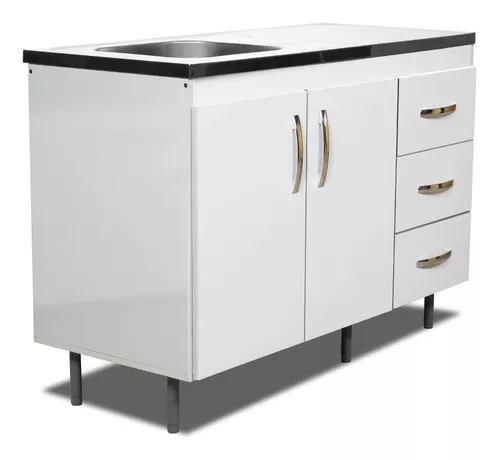 BAJO MESADA 1.20M 2 PUERTAS 3 CAJONES MUEBLE DE COCINA