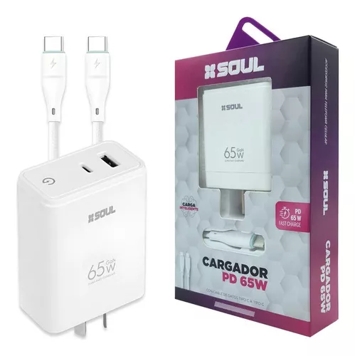 CARGADOR PD 65 W TIPO C A TIPO C CON CABLE