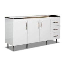 BAJO MESADA ARCO 1.60M BLANCO 3 PUERTAS 3 CAJONES