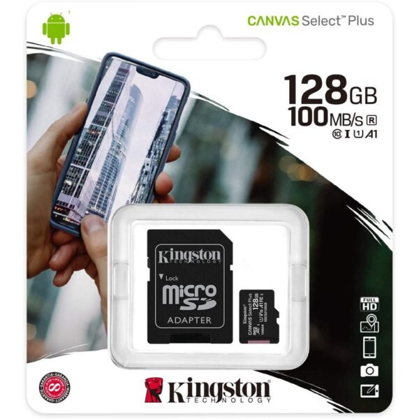 KINGSTON MEMORIA MICRO SD 128GB CLASE 10 100MBS