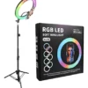 ARO LUZ DE 12 PULGADAS 36 CM COLORES RGB Y LUZ BLANCA + TRIPODE 2.10M