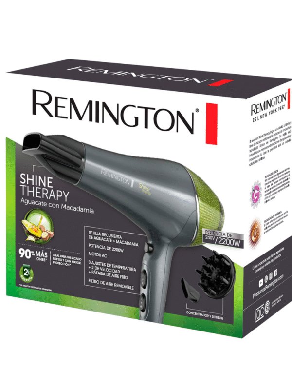 SECADOR DE PELO REMINGTON SHINE THERAPY 2200 W