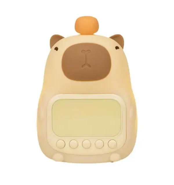 RELOJ DESPERTADOR DIGITAL CON LÁMPARA CAPIBARA KAWAII DE SILICONA