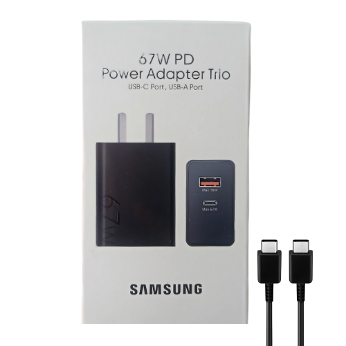 CARGADOR SAMSUNG POWER ADAPTER 67W USB-C PORT, USB-A PORT