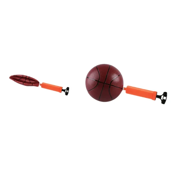 TABLERO DE BASQUET CON PELOTA E INFLADOR EN CAJA