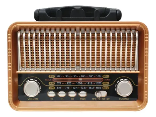 RADIO PORTÁTIL BLUETOOTH VINTAGE C/PANEL SOLAR "MEIER" M-1232BT