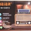 RADIO PORTÁTIL BLUETOOTH VINTAGE C/PANEL SOLAR "MEIER" M-1232BT