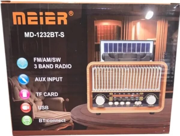 -ORNNivF_EdbvF5ftUdm RADIO PORTÁTIL BLUETOOTH VINTAGE C/PANEL SOLAR "MEIER" M-1232BT