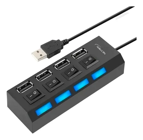 D_NQ_NP_736322-MLA73827953877_012024-O HUB USB 2.0 4 PUERTOS C/SWITCH + LUZ LED INDIVIDUAL USB ADAPTADOR