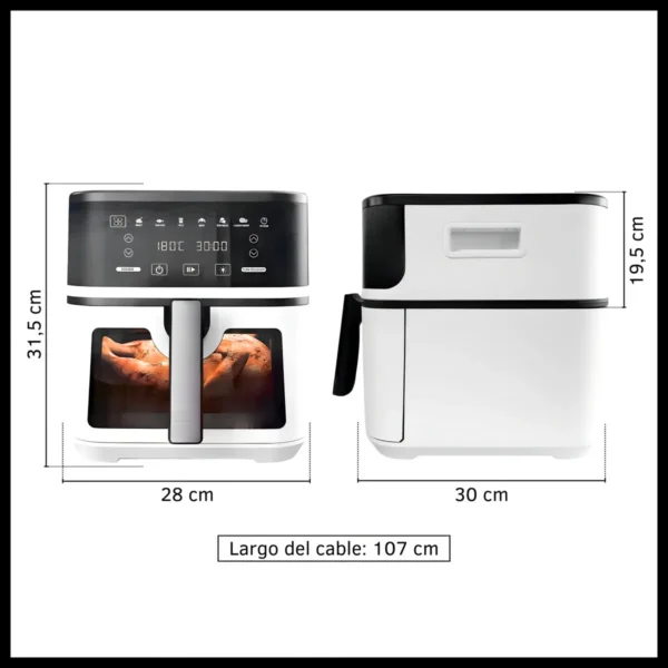 FREIDORA DE AIRE ORYX 8 LITROS 1700W 2 EN 1 GRILL DIGITAL