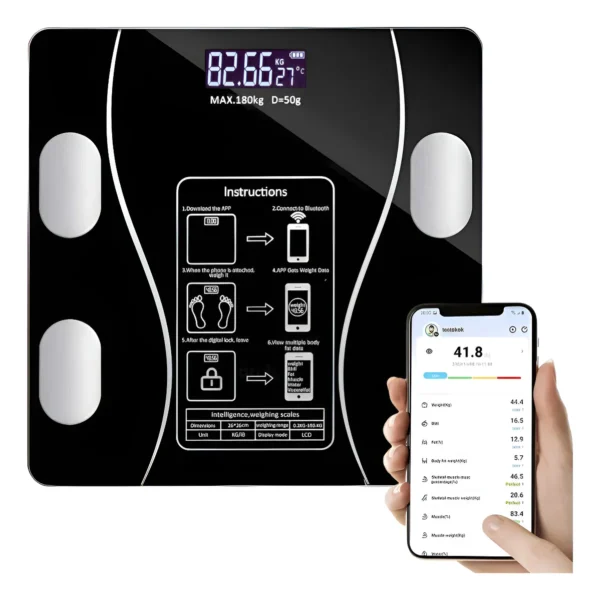 D_NQ_NP_2X_722431-MLA96650083609_102025-F BALANZA CORPORAL DIGITAL INTELIGENTE BLUETOOTH 180KG SMART