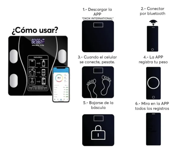 D_NQ_NP_2X_808287-MLA91208229110_092025-F BALANZA CORPORAL DIGITAL INTELIGENTE BLUETOOTH 180KG SMART