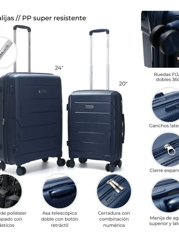 SET DE VALIJAS 20" - 24" WANDERLUST AZUL