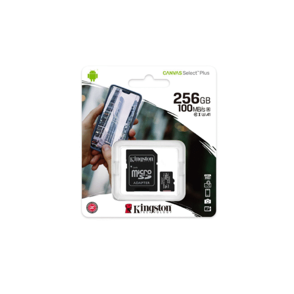 KINGSTON MEMORIA MICRO SD 256GB CLASE 10 100MBS