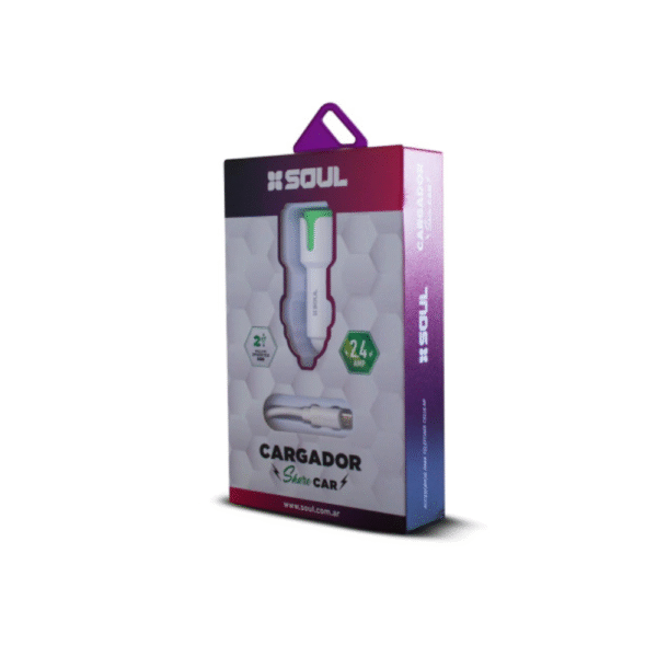 CARGADOR AUTO SOUL USB 2.4A 12V