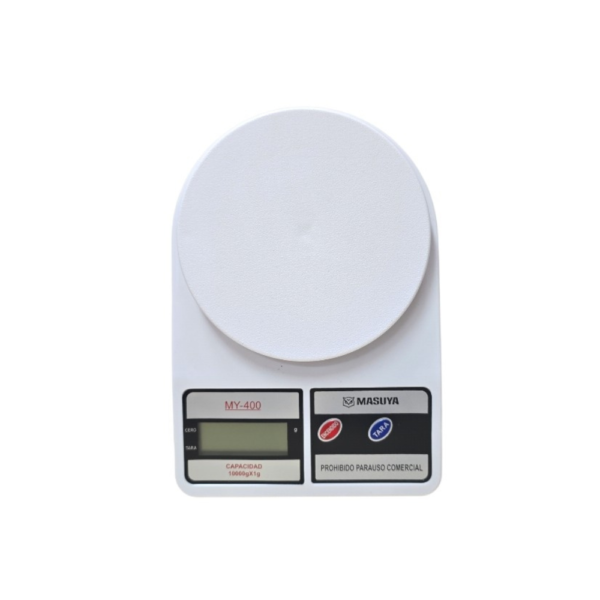 BALANZA DE COCINA DIGITAL MASUYA CAPACIDAD MÁXIMA 10 KG BLANCO