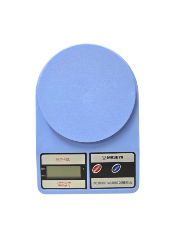 BALANZA DE COCINA DIGITAL MASUYA CAPACIDAD MÁXIMA 10 KG CELESTE