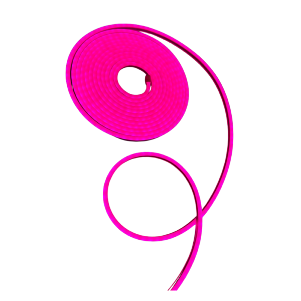 TIRA LUCES LED FLEXIBLE NEON COLOR FIJO 5 MTS EXTERIOR LUZ FUCSIA