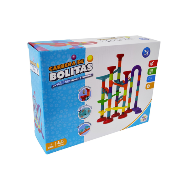 LABERINTO CARRERA DE BOLITAS 76 PIEZAS EN CAJA