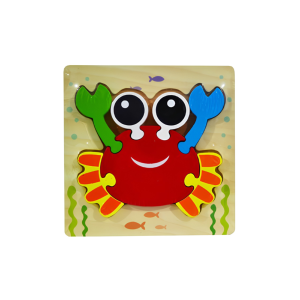 PUZZLE ENCASTRE DE MADERA ANIMALES MARINOS
