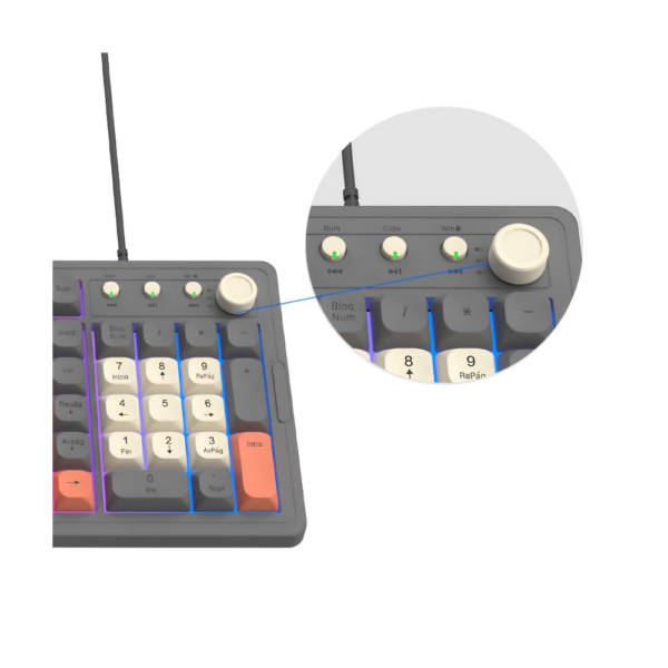 TECLADO MINIMALISTA LED USB NETMAK MT-32