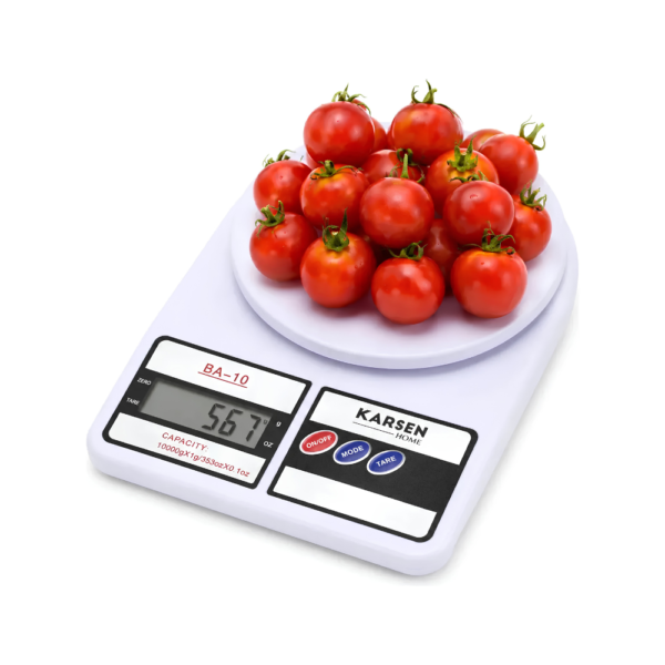 BALANZA DE COCINA DIGITAL KARSEN 10 KG BLANCO BA-10