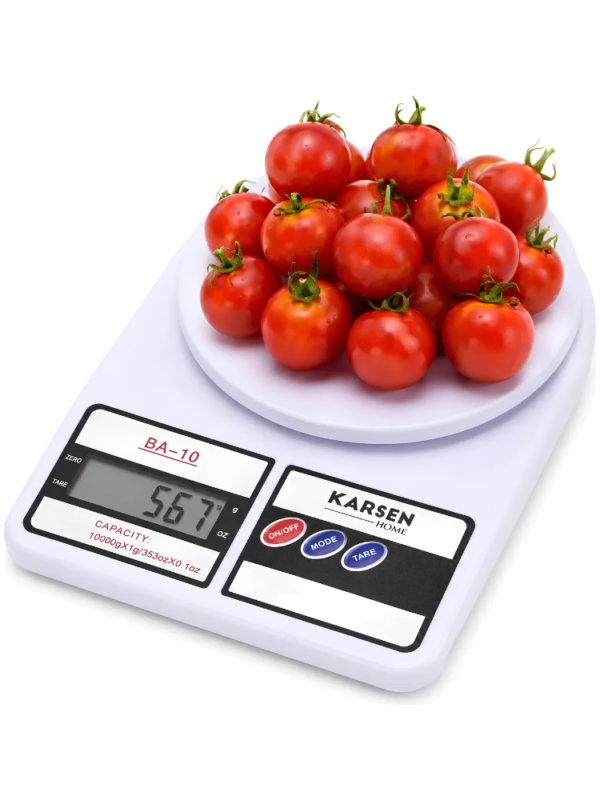 BALANZA DE COCINA DIGITAL KARSEN 10 KG BLANCO BA-10